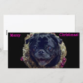 熱狂するChristmas Pugフォトカード シーズンカード (正面/裏面)