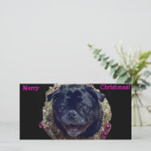 熱狂するChristmas Pugフォトカード シーズンカード (スタンド正面)
