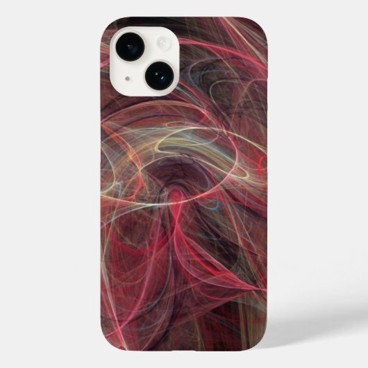 熱狂するPHOTONピンクグレーのフラクタル波 Case-Mate iPhoneケース (裏面)