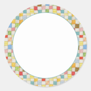 熱狂するQUILT 1.5"ラウンドマットステッカー ラウンドシール