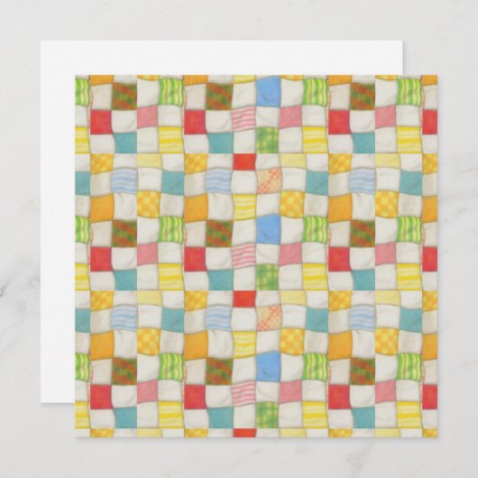 熱狂するQUILT 5.25x5.25平方フラットカード カード (正面/裏面)