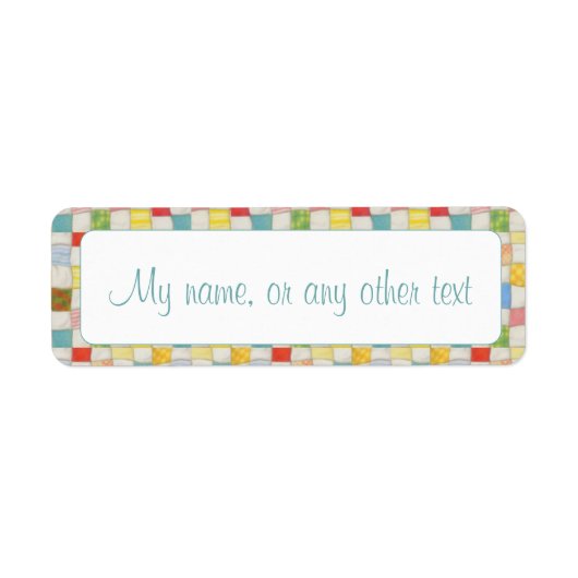 熱狂するQUILT .75"x2.25"ラベル ラベル (正面)