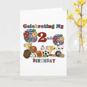 熱狂するSports 2nd誕生日Tシャツとギフト カード (黄色い花)