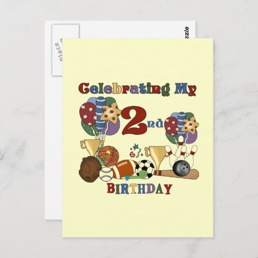 熱狂するSports 2nd誕生日Tシャツとギフト ポストカード (正面/裏面)