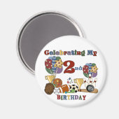 熱狂するSports 2nd誕生日Tシャツとギフト マグネット (正面/裏面)