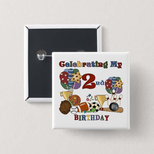 熱狂するSports 2nd誕生日Tシャツとギフト 缶バッジ (正面&裏面)