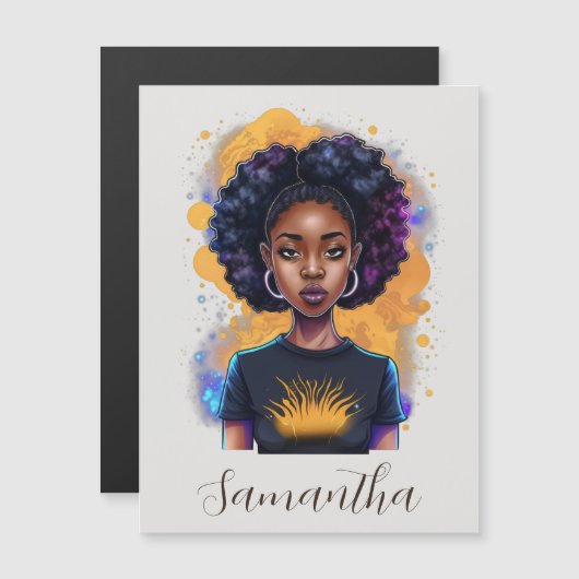 熱狂的なアフロの女性 (正面/裏面)