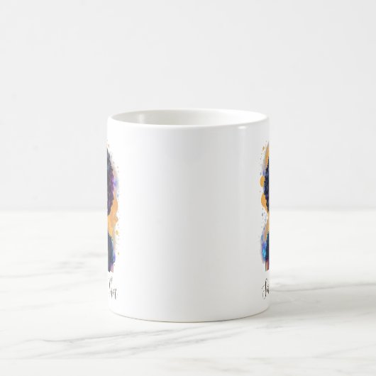 熱狂的なアフロの女性 コーヒーマグカップ (中央)