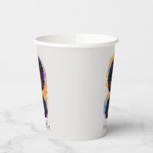 熱狂的なアフロの女性 紙コップ (左)