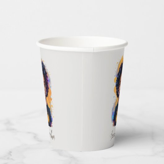 熱狂的なアフロの女性 紙コップ (右)