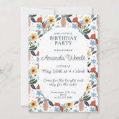 熱狂的なブロッサムジュビリー誕生日 招待状 (正面)