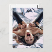 熱狂的なワイルドな女性アート写真を絶叫 ポストカード (正面/裏面)