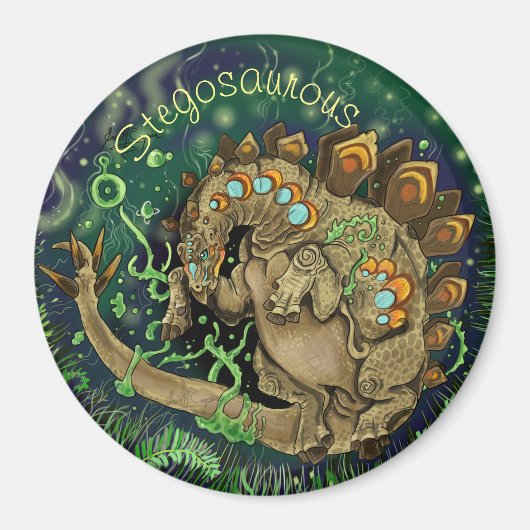 熱狂的な恐竜アート マグネット (正面)