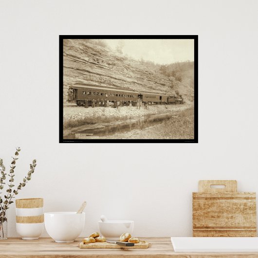 熱狂的な春に近い列車外の人々SD 1891 ポスター (キッチン)