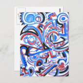 熱狂的な歌声 – 抽象芸術アートはがき ポストカード (正面/裏面)