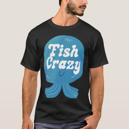 熱狂的な釣り人 バッジ Tシャツ (正面)
