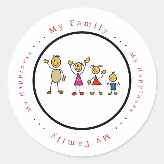 熱狂的に笑う小さな恐竜 ラウンドシール (正面)