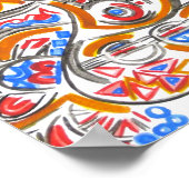 熱狂的エネルギー – 都市エギー抽象芸術アート ポスター (角)