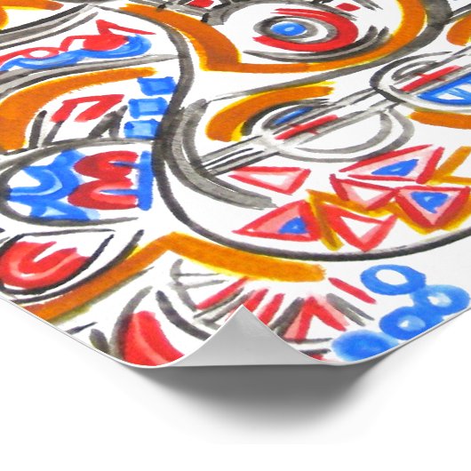 熱狂的エネルギー – 都市エギー抽象芸術アート ポスター (角)