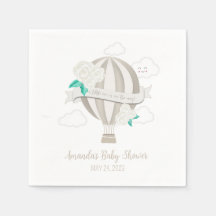 熱男女兼用気球ベビーシャワーナプキン