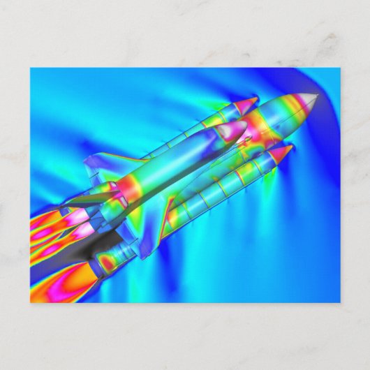熱画像アトランティス宇宙シャトル ポストカード (正面)
