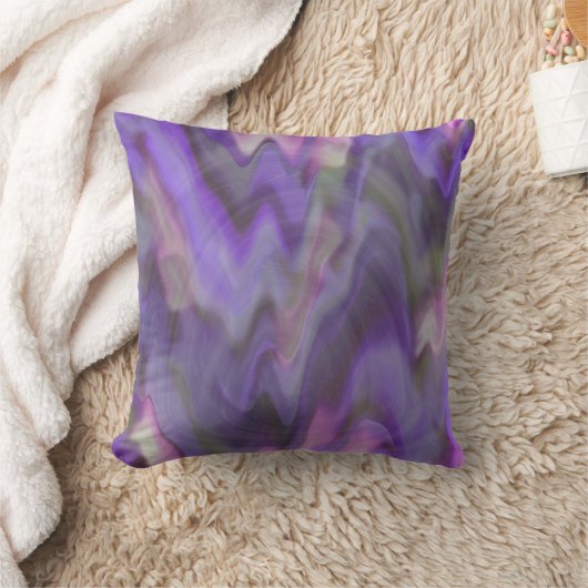 熱紫色の波 クッション (ブランケット)