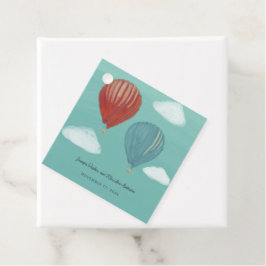 熱色彩の鮮やか気気球カスタムウェディング フェイバータグ