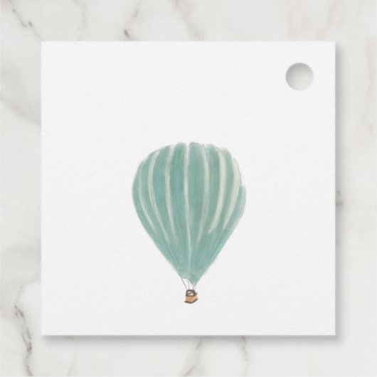 熱色彩の鮮やか気気球カスタムウェディング フェイバータグ (裏面)