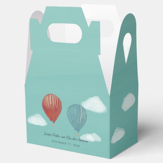 熱色彩の鮮やか気気球カスタムウェディング フェイバーボックス (オープン)