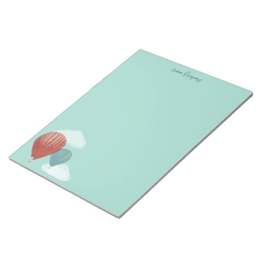 熱色彩の鮮やか気気球筆記用紙 ノートパッド (アングル)