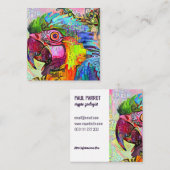 熱芸術的帯野生オウムポートレートテンプレートS スクエア名刺 (正面/裏面)