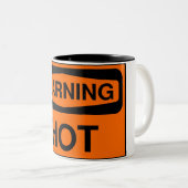 熱警告い ツートーンマグカップ (正面右)