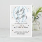 熱遠くに気球のドライブバイブルーシャワー 招待状 (スタンド正面)