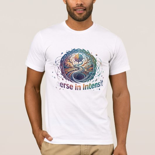 熱量に浸る - 大胆なエネルギーデザインのグラフィックTシャツ Tシャツ (正面)