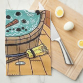 熱霜の降りたい浴槽で キッチンタオル (四つ折り)