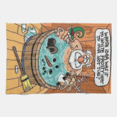 熱霜の降りたい浴槽で キッチンタオル (横)