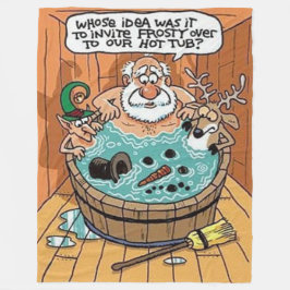 熱霜の降りたい浴槽で フリースブランケット