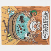 熱霜の降りたい浴槽で フリースブランケット (正面(横))