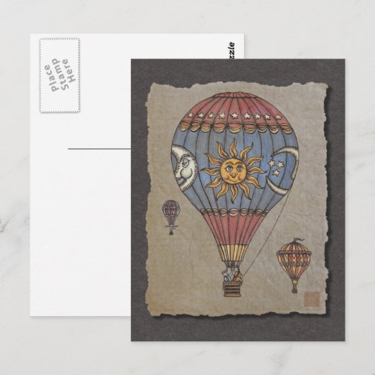 熱風カラフル船 ポストカード (正面/裏面)