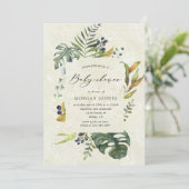 熱風熱帯フローラ赤ちゃんシャワー招待状 (スタンド正面)