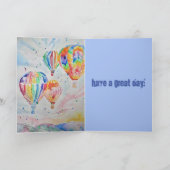 熱風船水カラー絵画誕生日カード カード (内部)