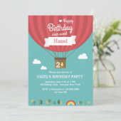 熱風誕生日気球招待状 招待状 (スタンド正面)