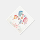 熱飛んでいる気球その女の子紙おもしろい スタンダードカクテルナプキン (角)