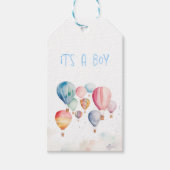 熱飛んでいる気球その男の子おもしろい ギフトタグ (正面)