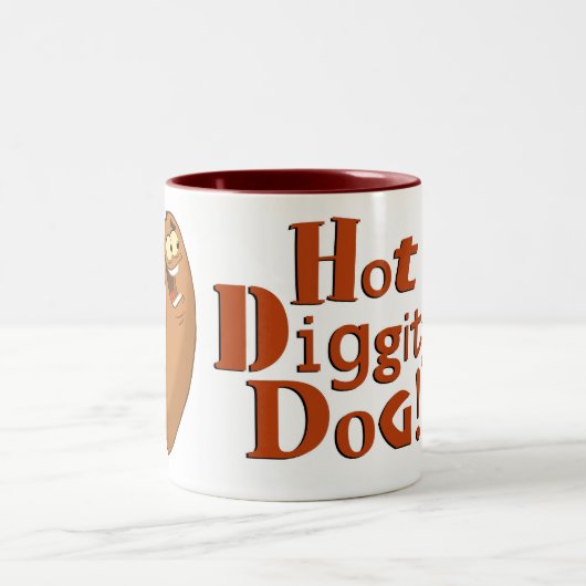 熱Diggity犬のマグ ツートーンマグカップ (中央)
