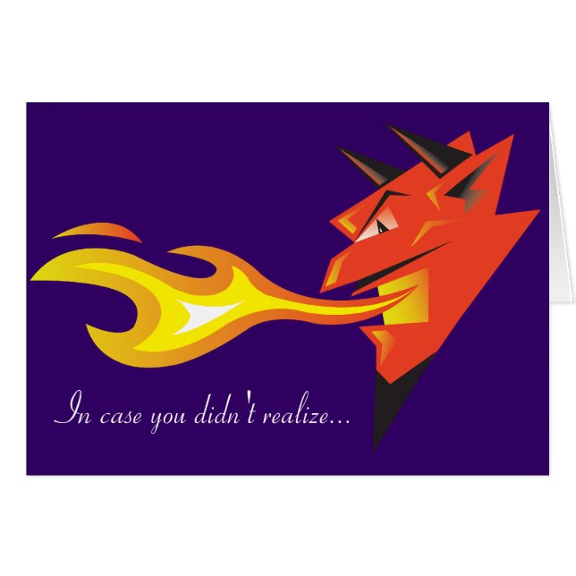 燃えさかる悪魔の頭「もしあなたが気づかなかったら…」 (正面横)