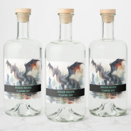 燃えさかる熱龍 リキュールボトルラベル