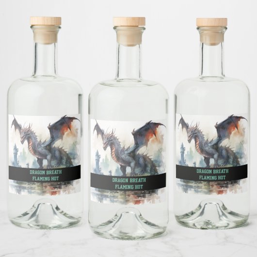 燃えさかる熱龍 リキュールボトルラベル (ボトル)