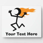 燃えさかる頭のステックマン フォトプラーク (正面)