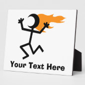 燃えさかる頭のステックマン フォトプラーク (側面)